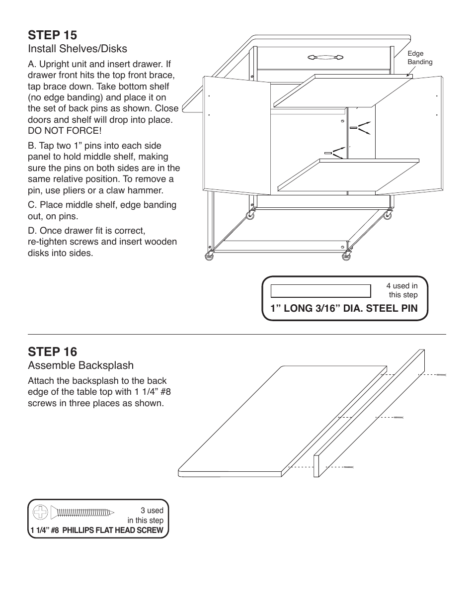 Step 15, Step 16 | Catskill Craftsmen 51524 User Manual | Page 11 / 12