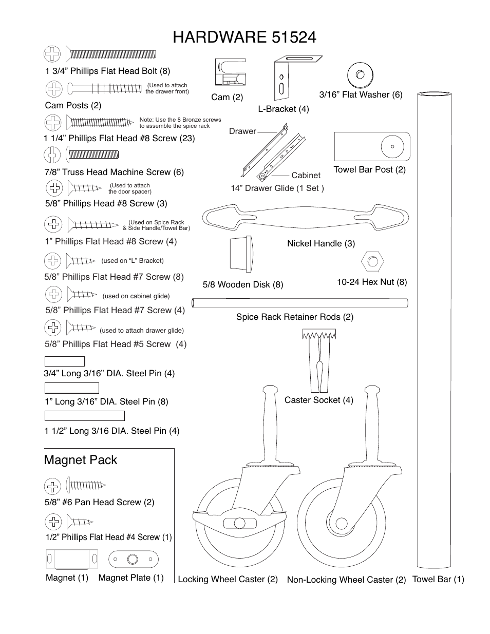 Magnet pack | Catskill Craftsmen 51524 User Manual | Page 3 / 12