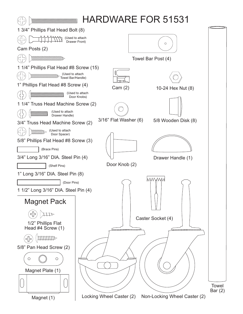 Magnet pack | Catskill Craftsmen 51531 User Manual | Page 3 / 12