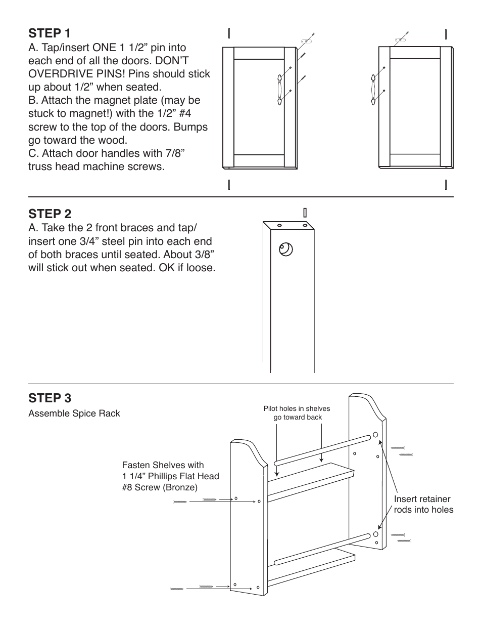 Step 1, Step 2, Step 3 | Catskill Craftsmen 51538 User Manual | Page 4 / 14