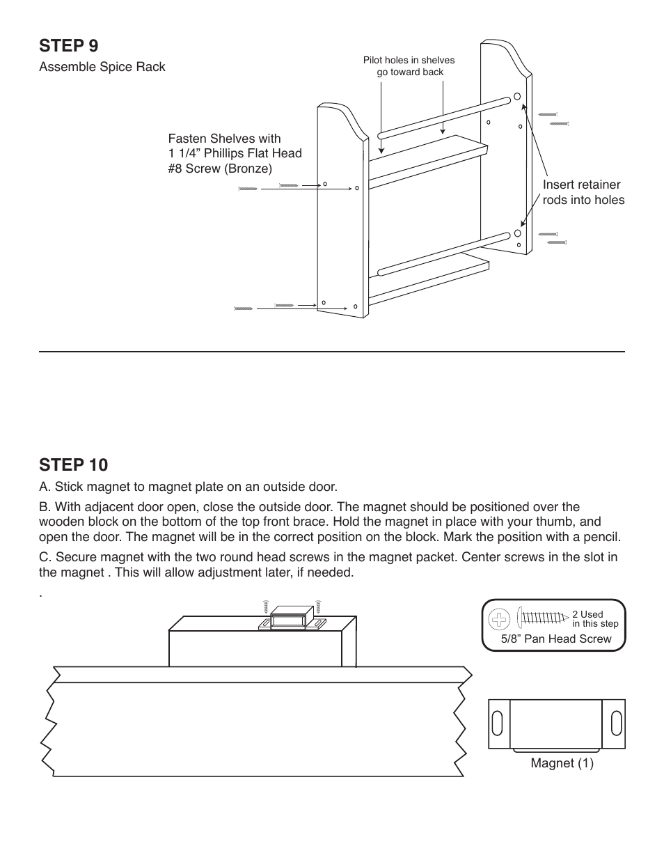 Step 9, Step 10 | Catskill Craftsmen 51563 User Manual | Page 9 / 12