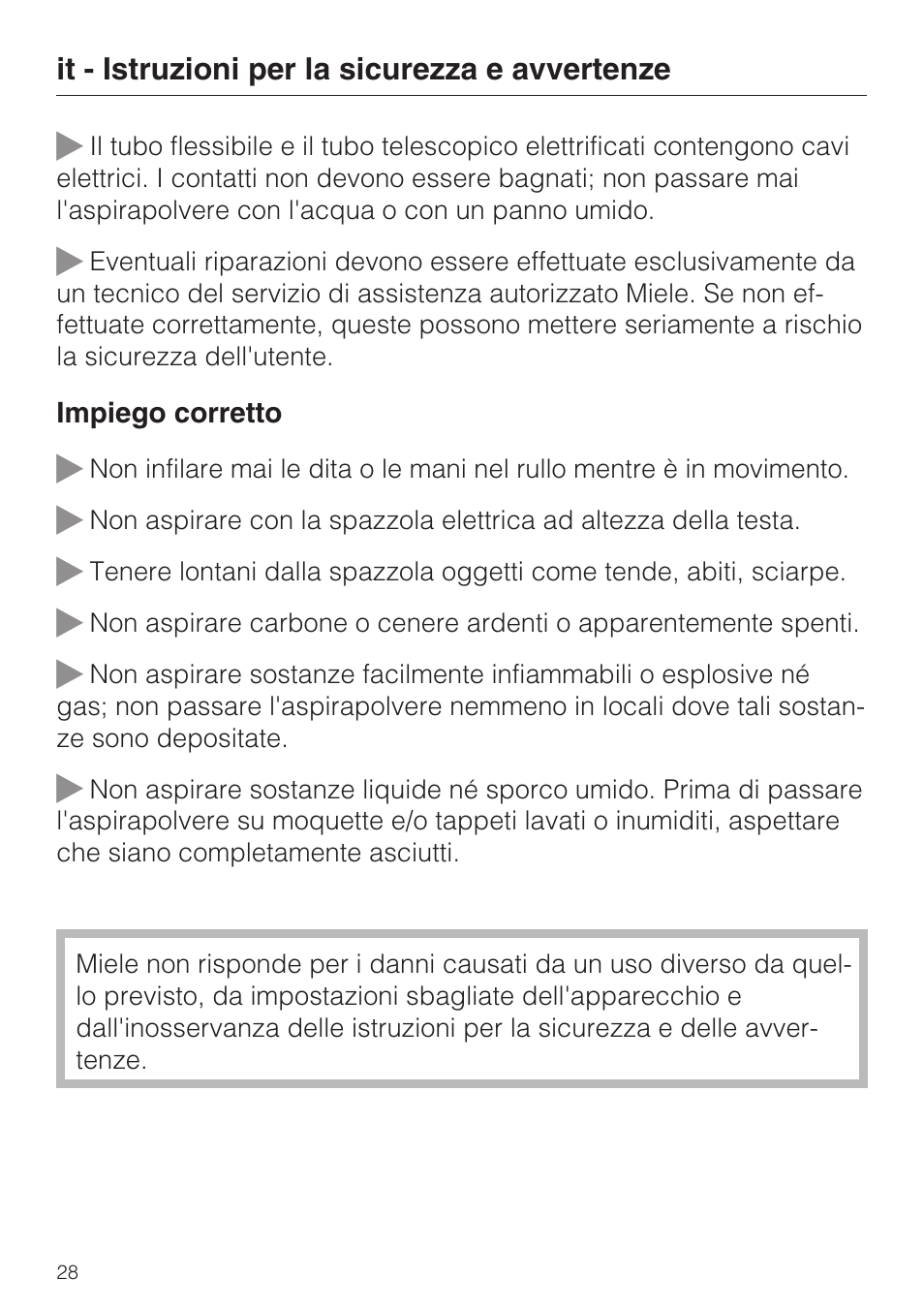 Miele SEB 216 User Manual | Page 28 / 100