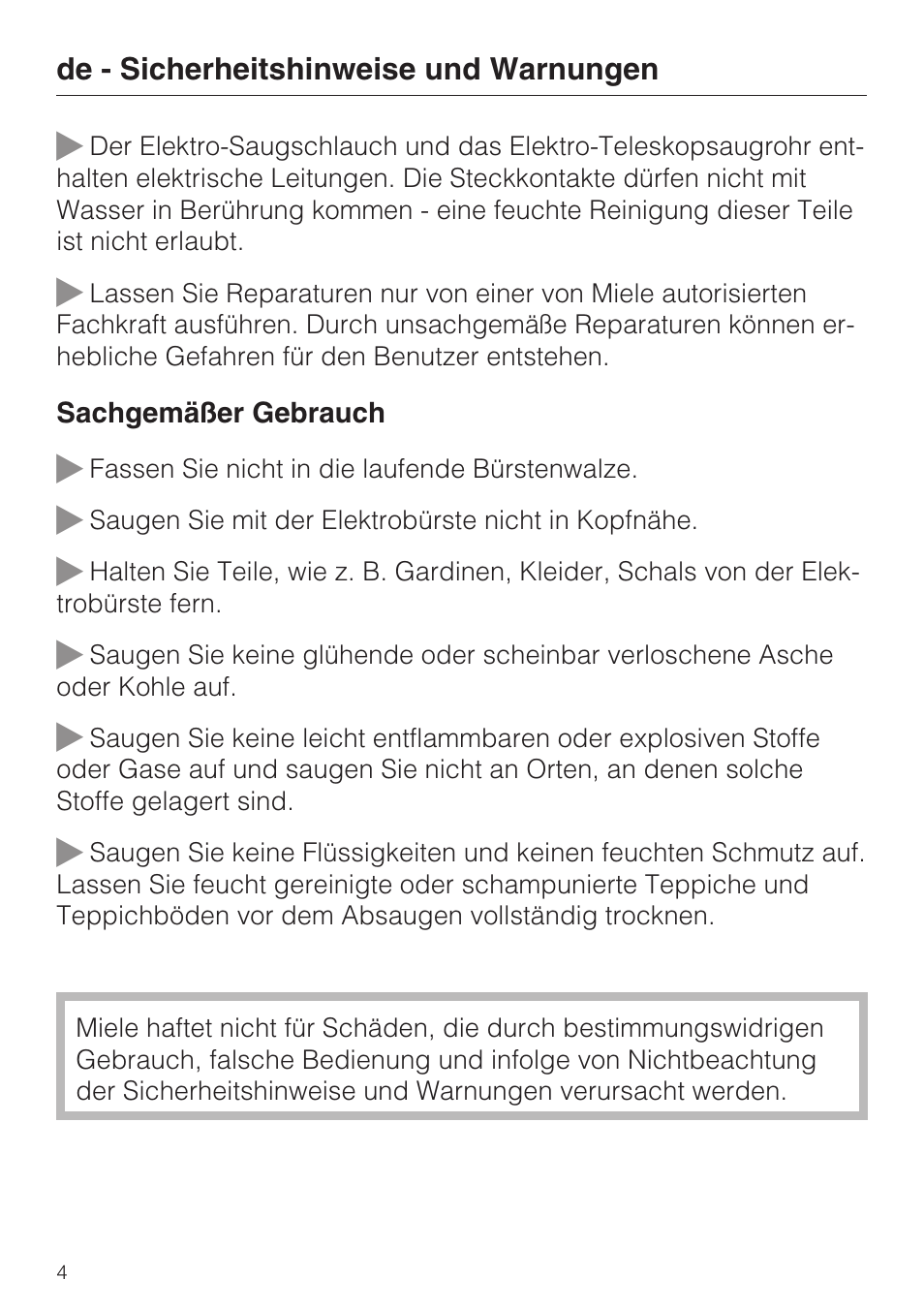 Miele SEB 216 User Manual | Page 4 / 100