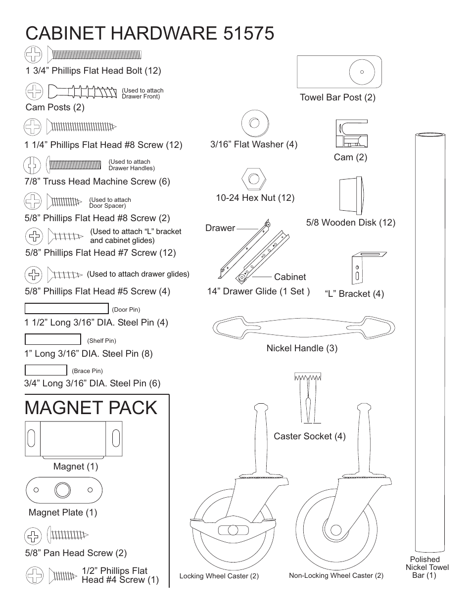 Magnet pack | Catskill Craftsmen 51575 User Manual | Page 3 / 11