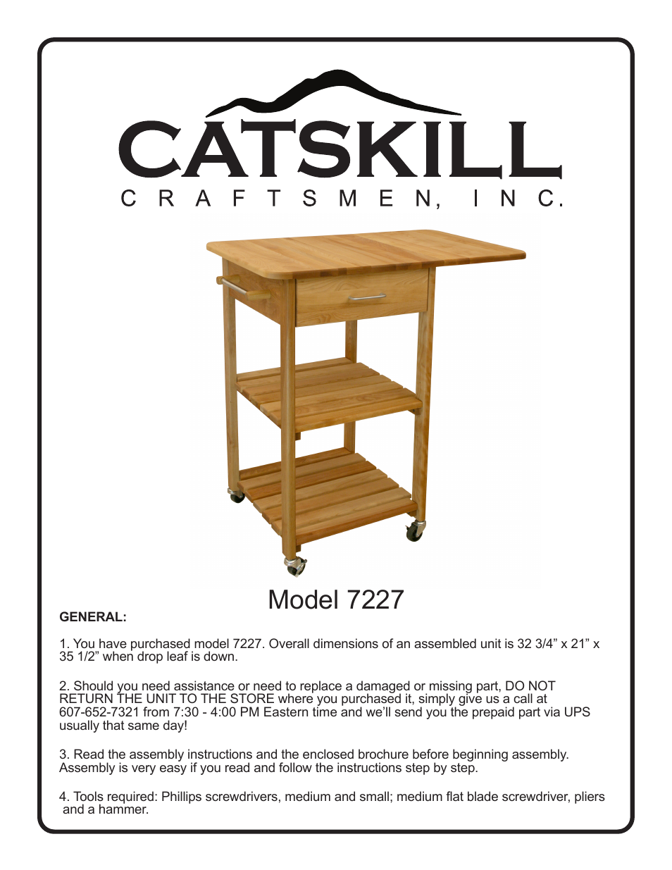 Catskill Craftsmen 7227 User Manual | 12 pages
