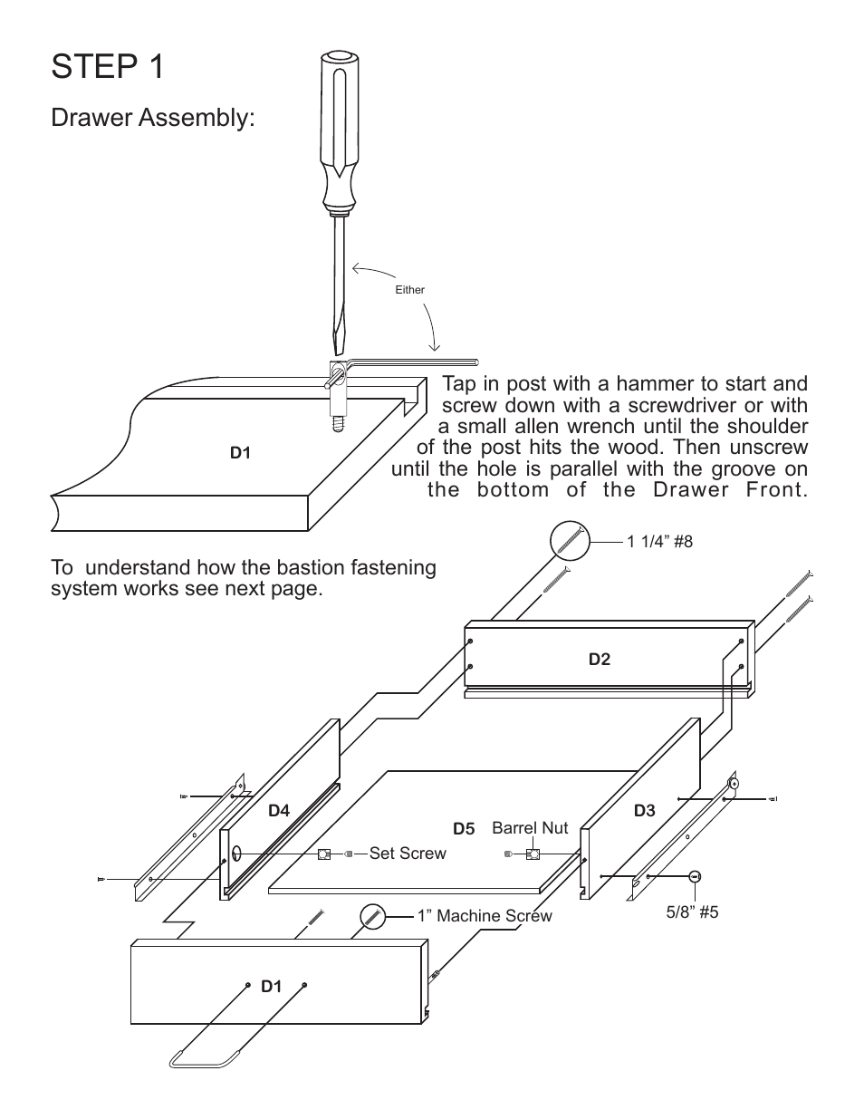 Step 1, Drawer assembly | Catskill Craftsmen 7227 User Manual | Page 4 / 12