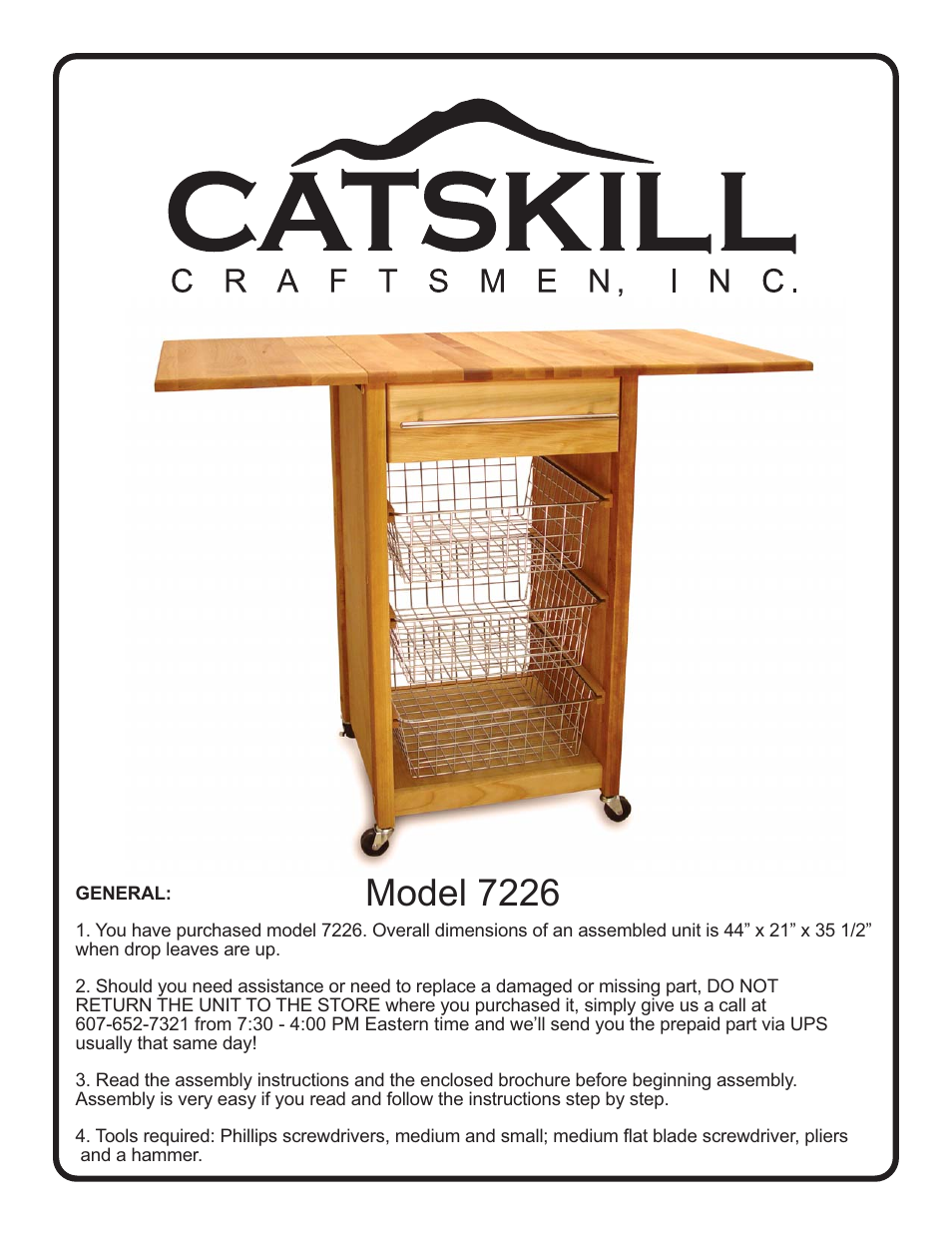 Catskill Craftsmen 7226 User Manual | 12 pages