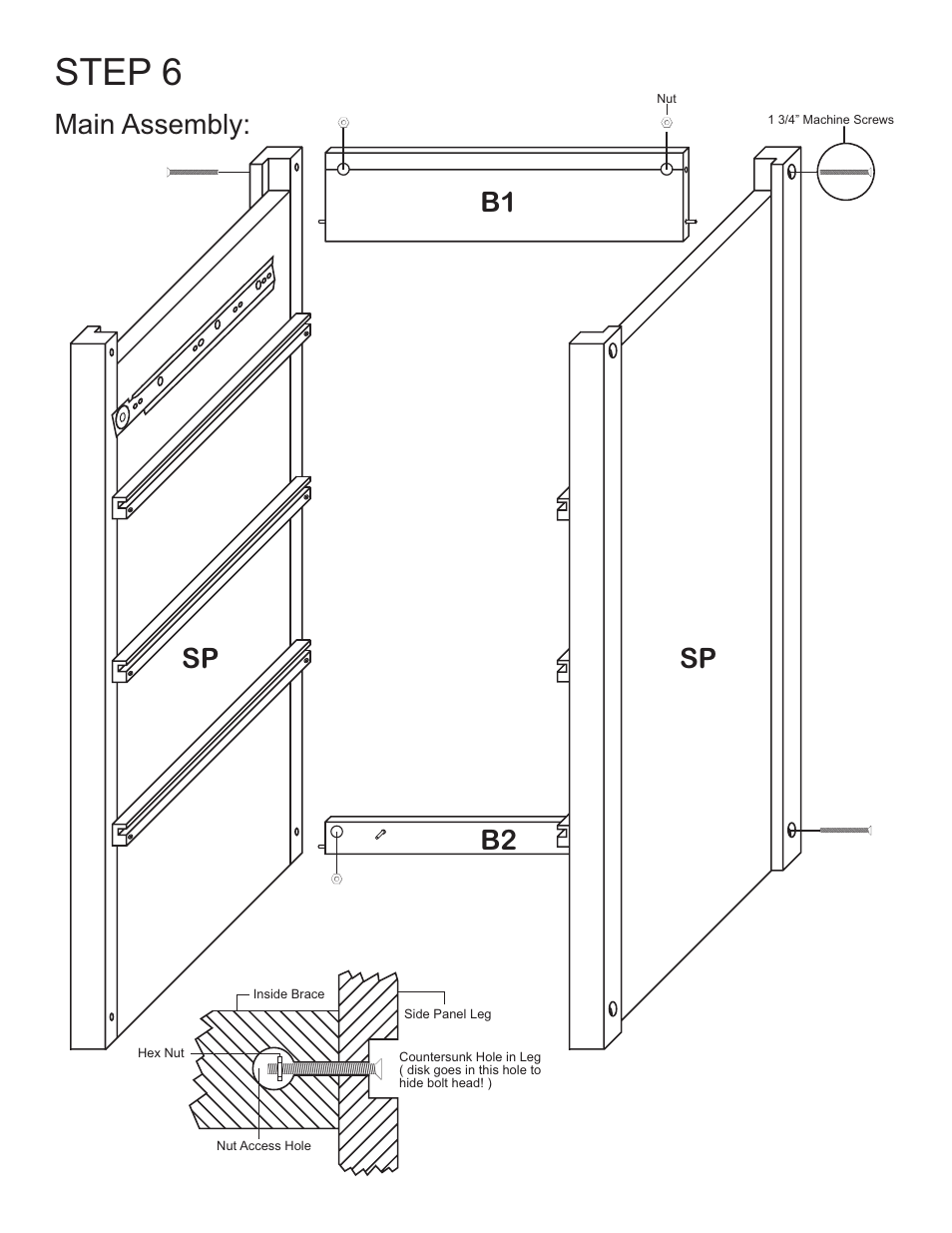 Step 6, Main assembly: b2 b1 | Catskill Craftsmen 7226 User Manual | Page 8 / 12