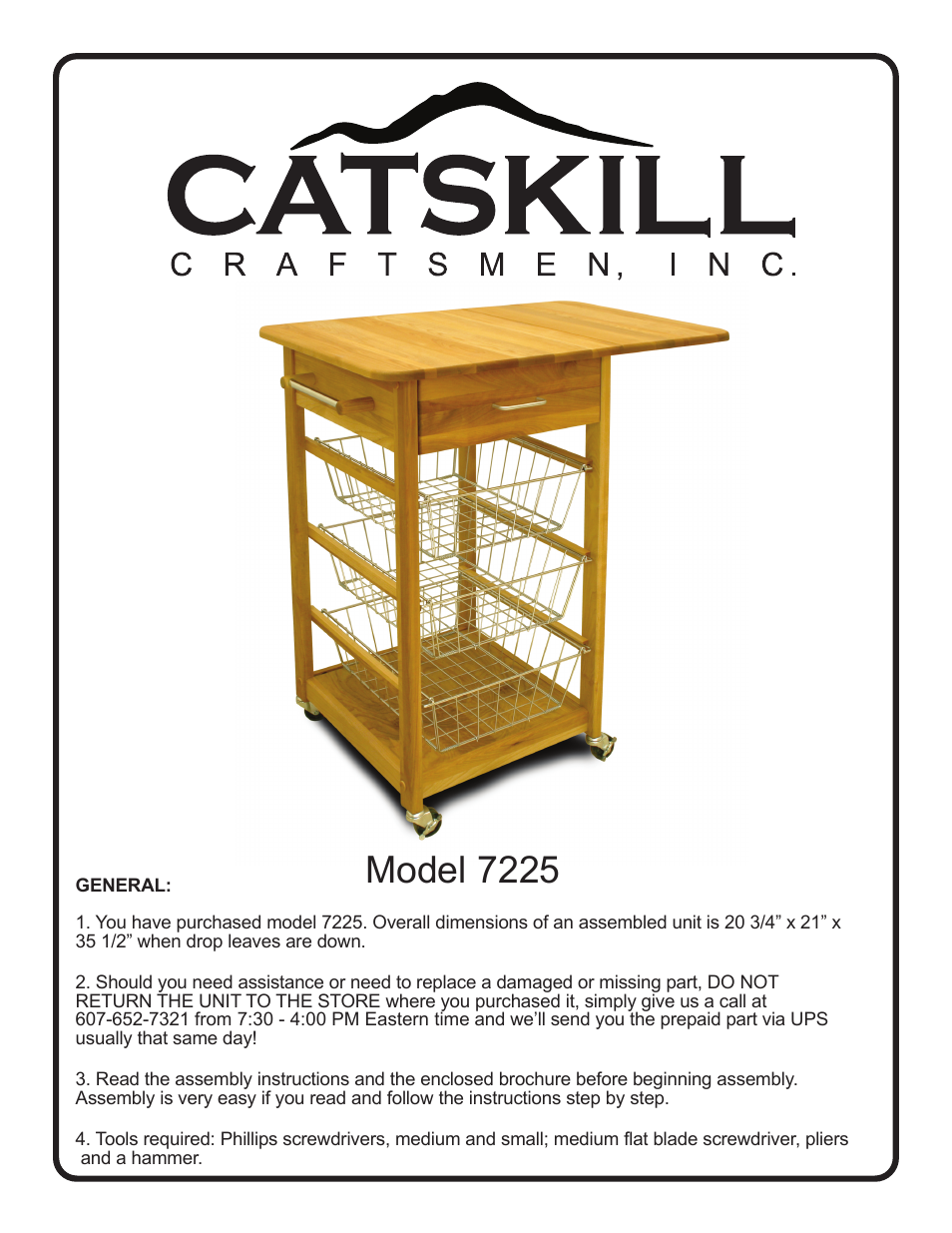Catskill Craftsmen 7225 User Manual | 14 pages