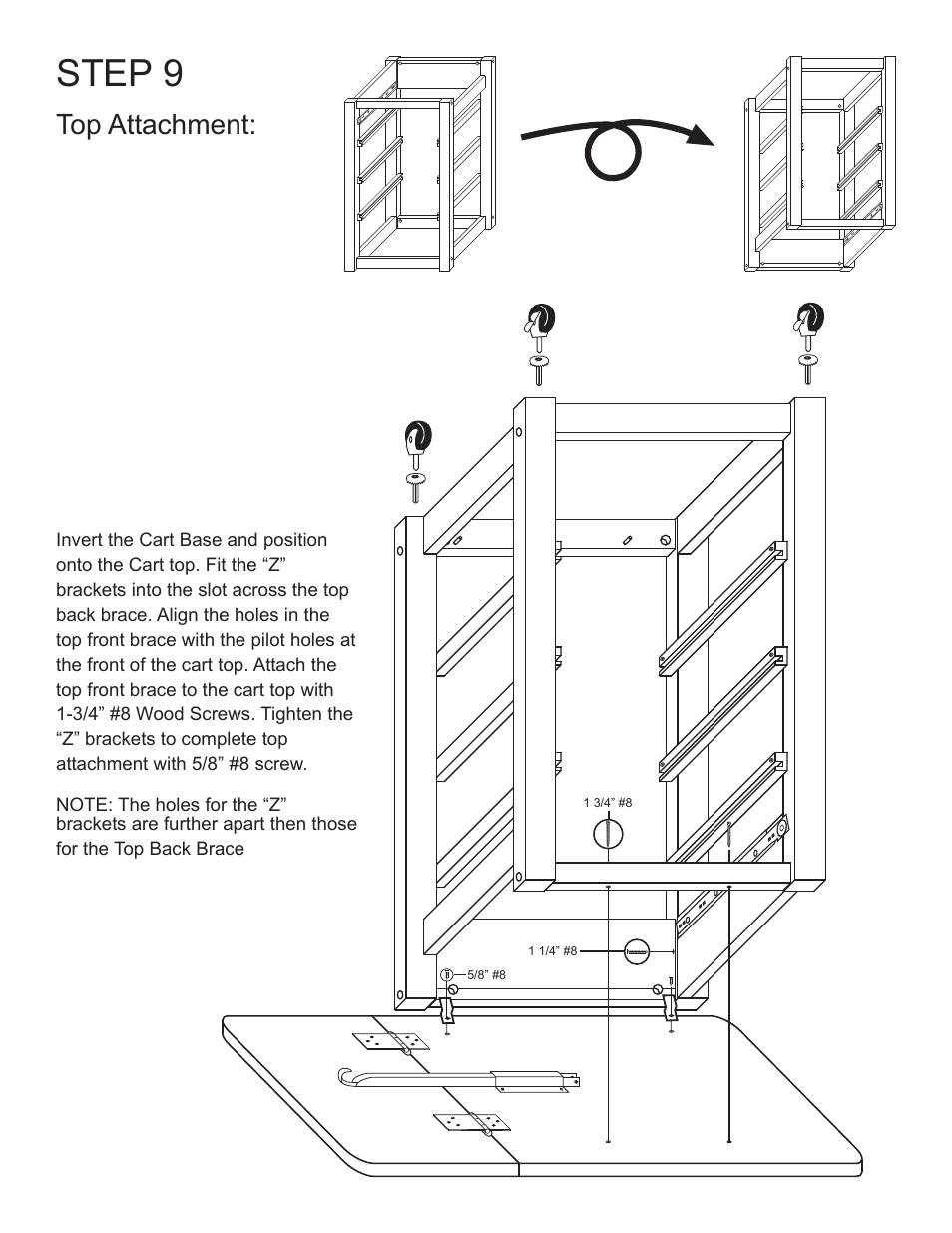 Step 9, Top attachment | Catskill Craftsmen 7225 User Manual | Page 12 / 14