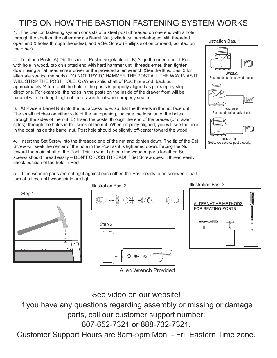 Tips on how the bastion fastening system works | Catskill Craftsmen 7225 User Manual | Page 5 / 14