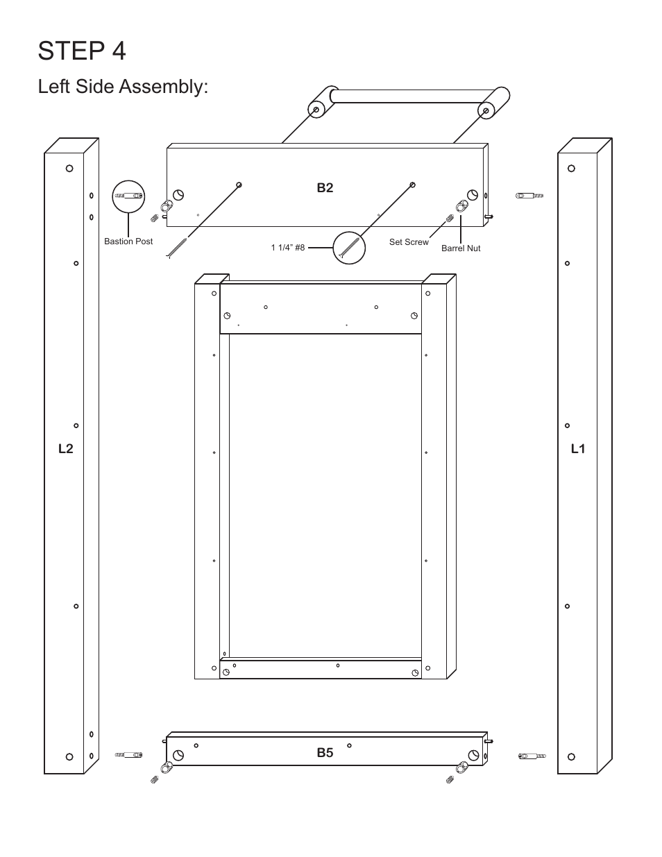 Step 4, Left side assembly | Catskill Craftsmen 7225 User Manual | Page 7 / 14