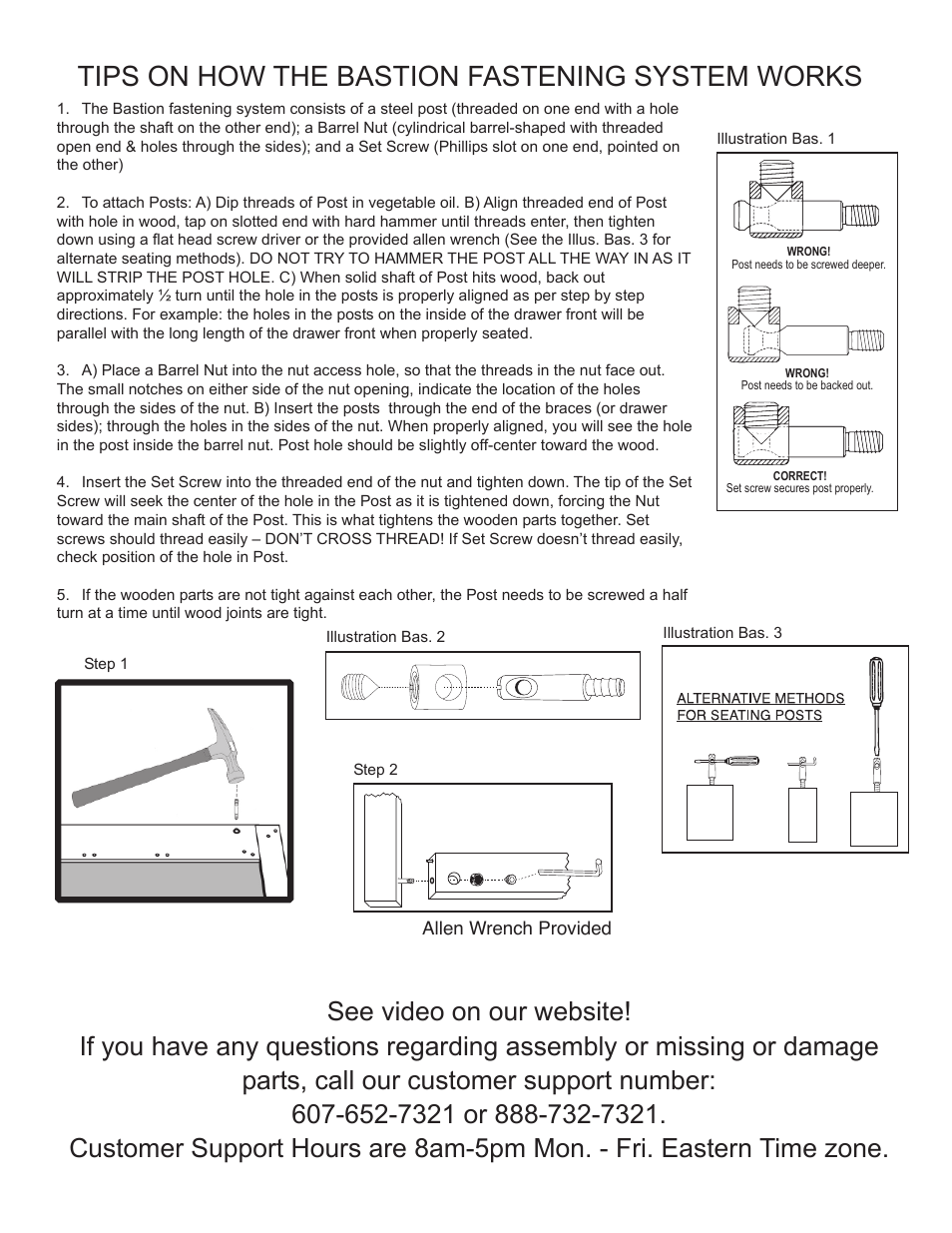 Tips on how the bastion fastening system works | Catskill Craftsmen 7222 User Manual | Page 5 / 14
