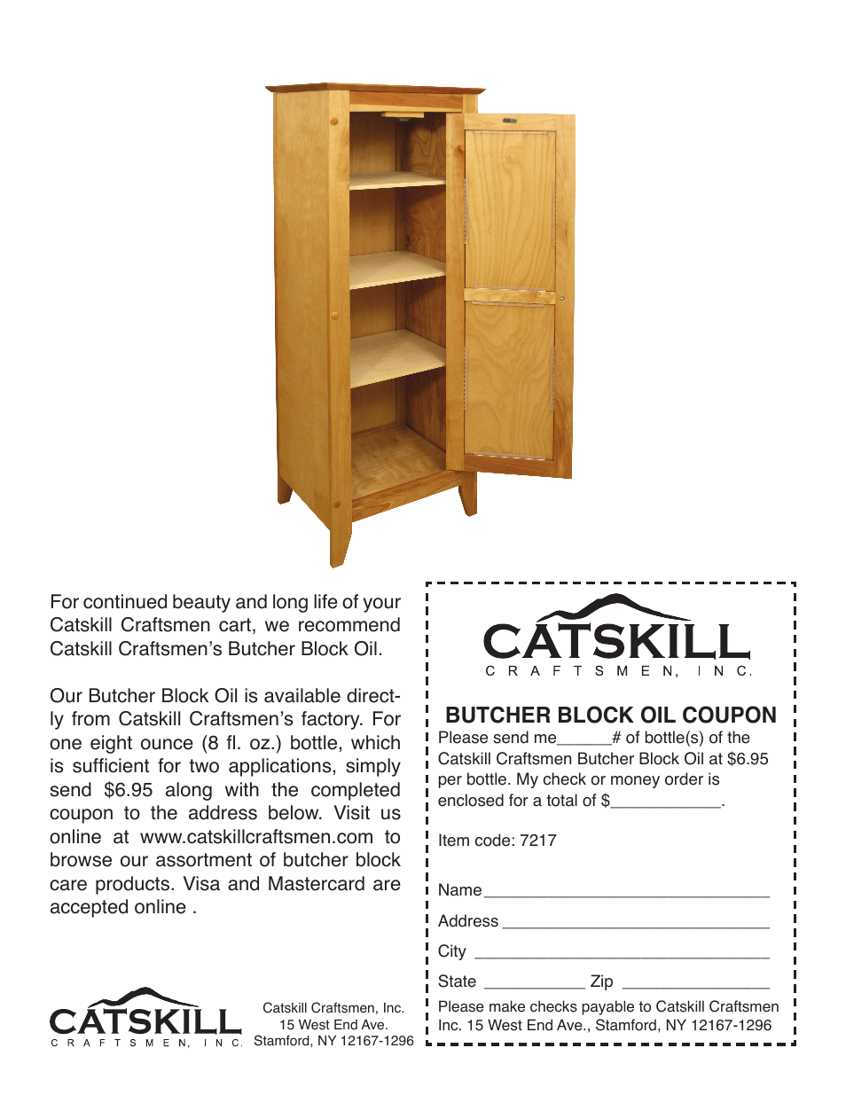 Butcher block oil coupon | Catskill Craftsmen 7217 User Manual | Page 14 / 14