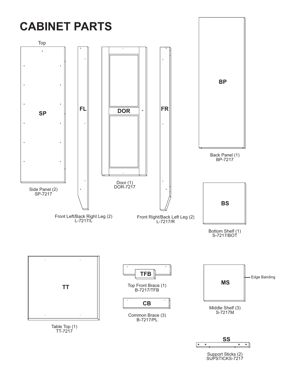 Cabinet parts | Catskill Craftsmen 7217 User Manual | Page 2 / 14