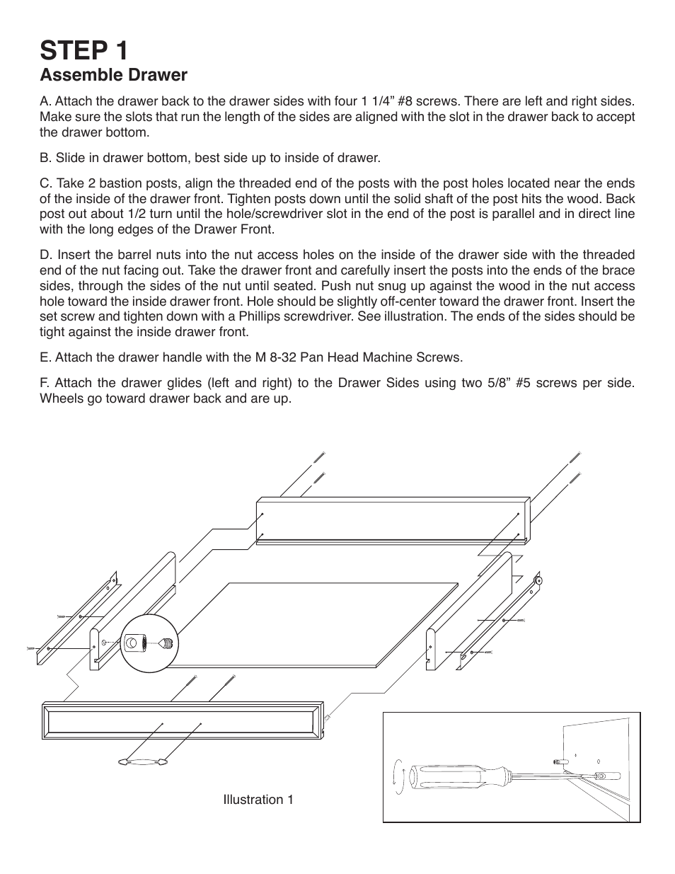 Step 1, Assemble drawer | Catskill Craftsmen 64024 User Manual | Page 4 / 16