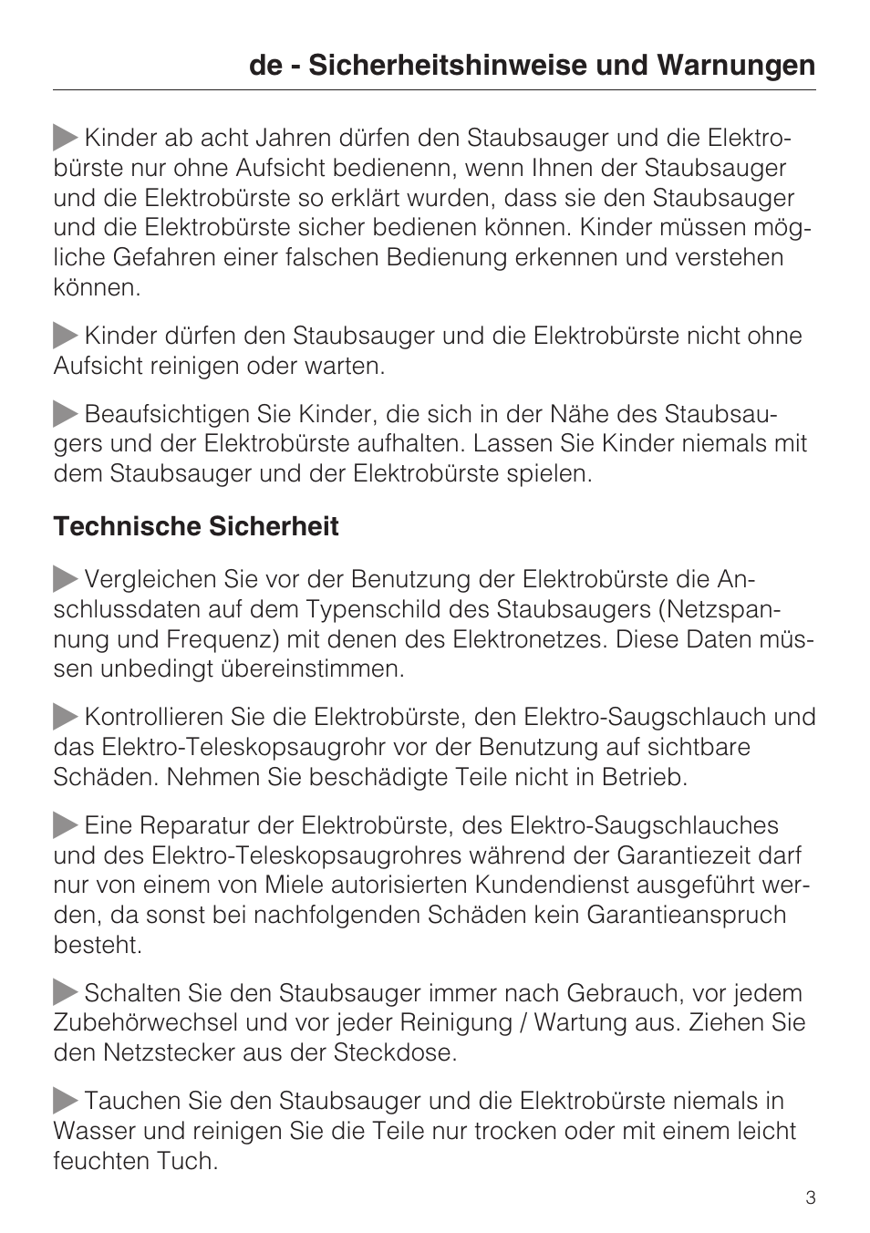 Miele SEB 234 L User Manual | Page 3 / 100