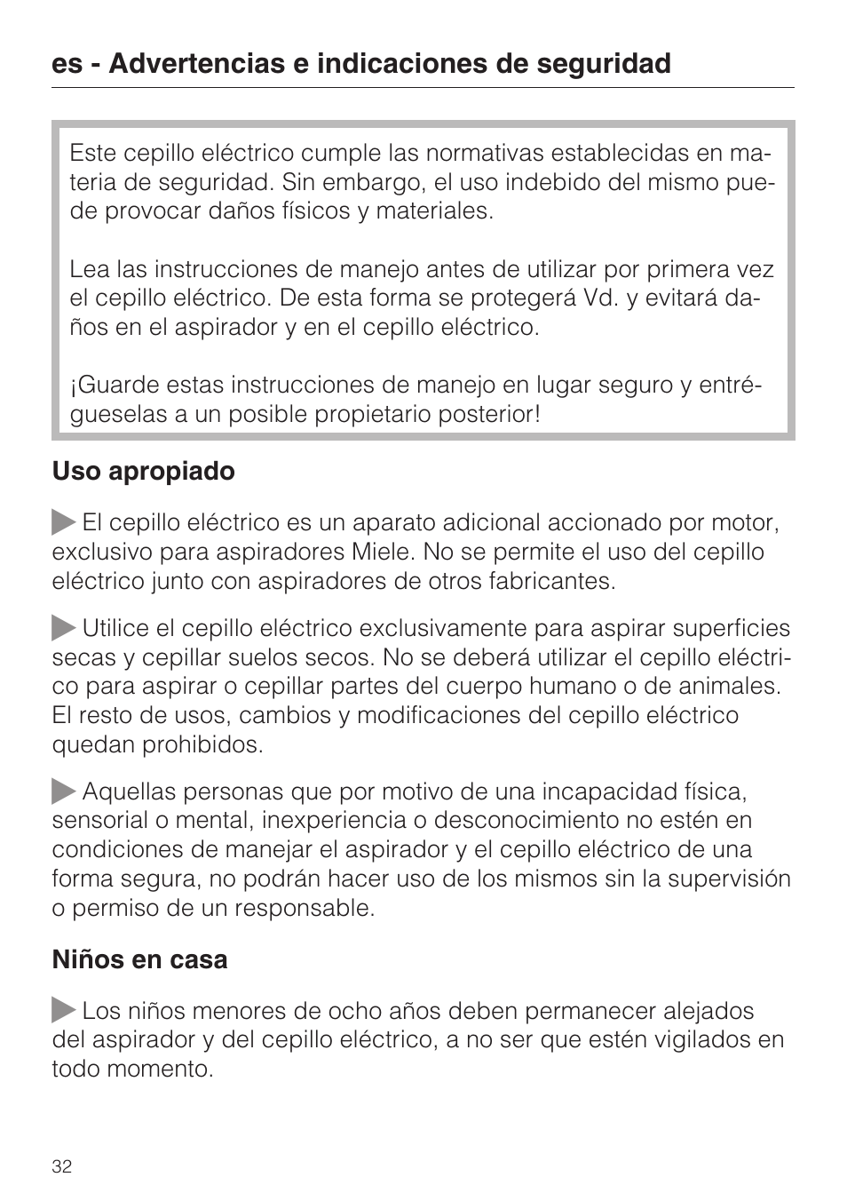 Miele SEB 234 L User Manual | Page 32 / 100