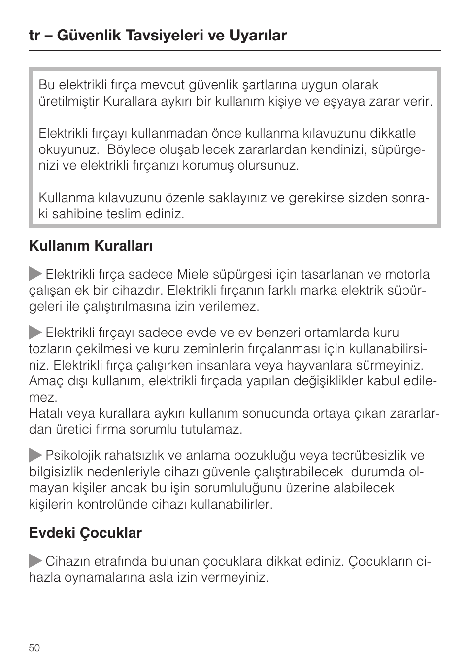 Miele SEB 234 L User Manual | Page 50 / 100
