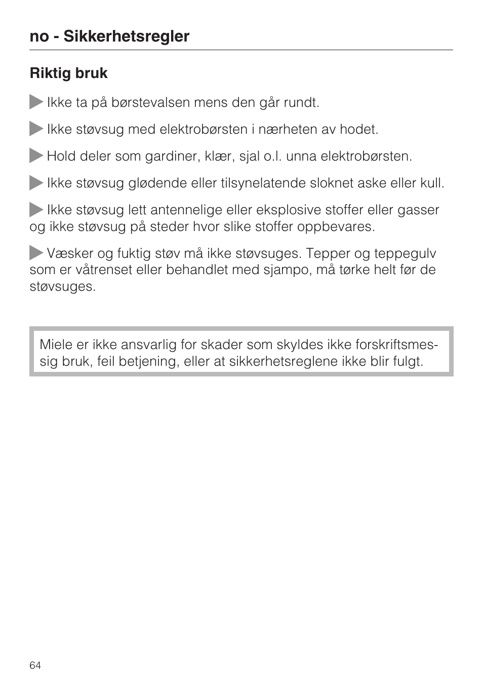 Miele SEB 234 L User Manual | Page 64 / 100