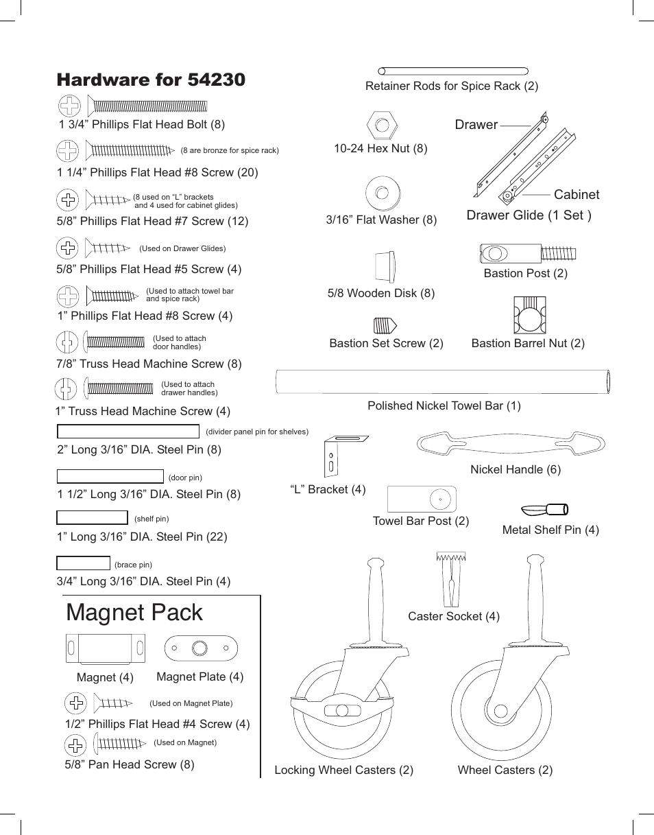 Magnet pack | Catskill Craftsmen 54230 User Manual | Page 3 / 14