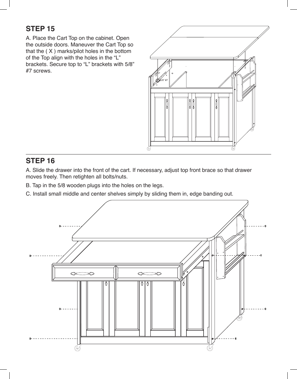 Step 15, Step 16 | Catskill Craftsmen 54228 User Manual | Page 14 / 15