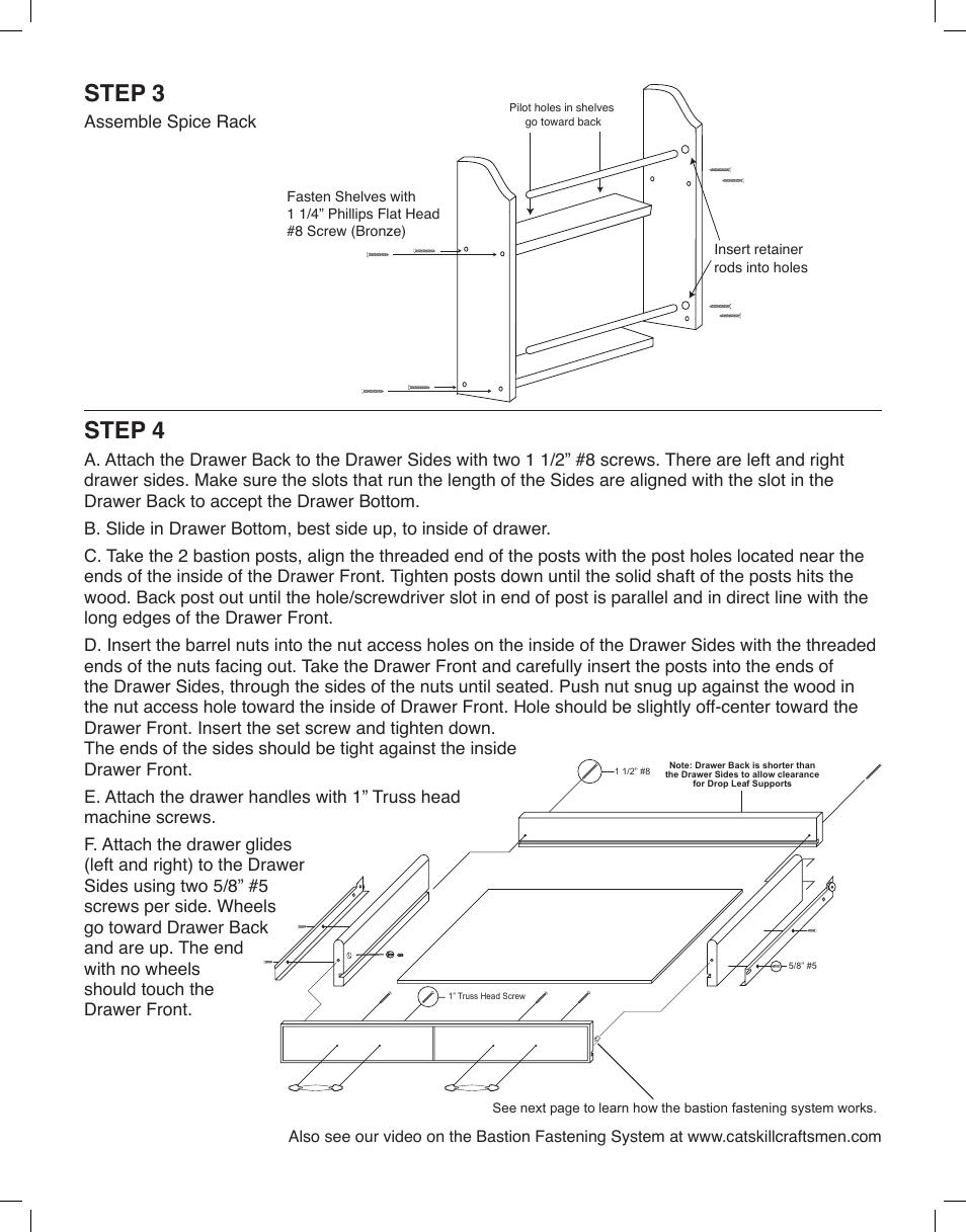 Step 3, Step 4 | Catskill Craftsmen 54228 User Manual | Page 5 / 15