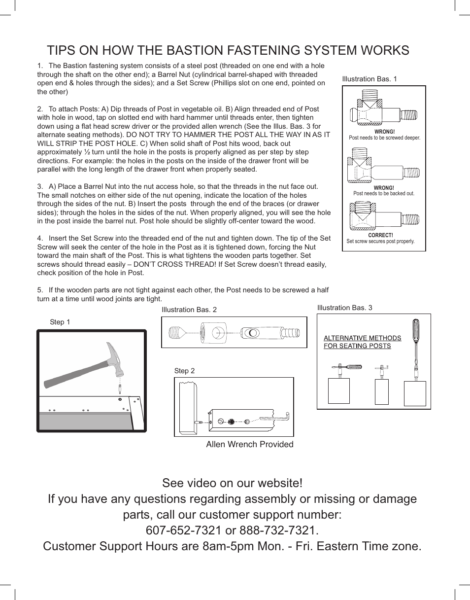 Tips on how the bastion fastening system works | Catskill Craftsmen 54228 User Manual | Page 6 / 15