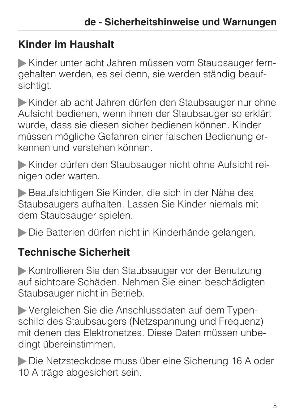 Miele S8 UniQ User Manual | Page 5 / 112