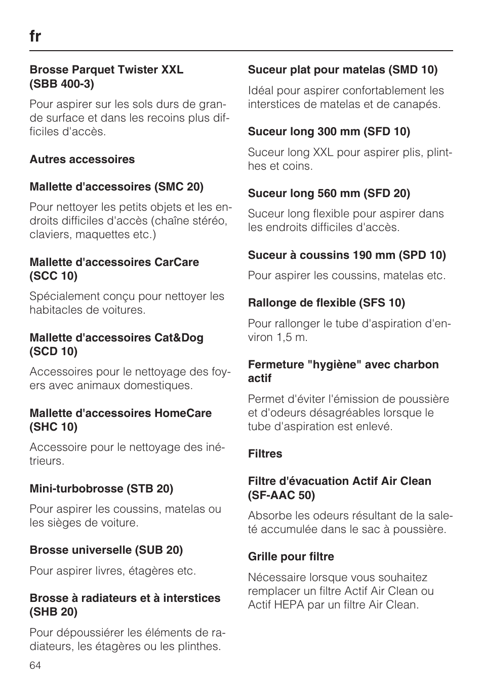 Miele S8 UniQ User Manual | Page 64 / 112