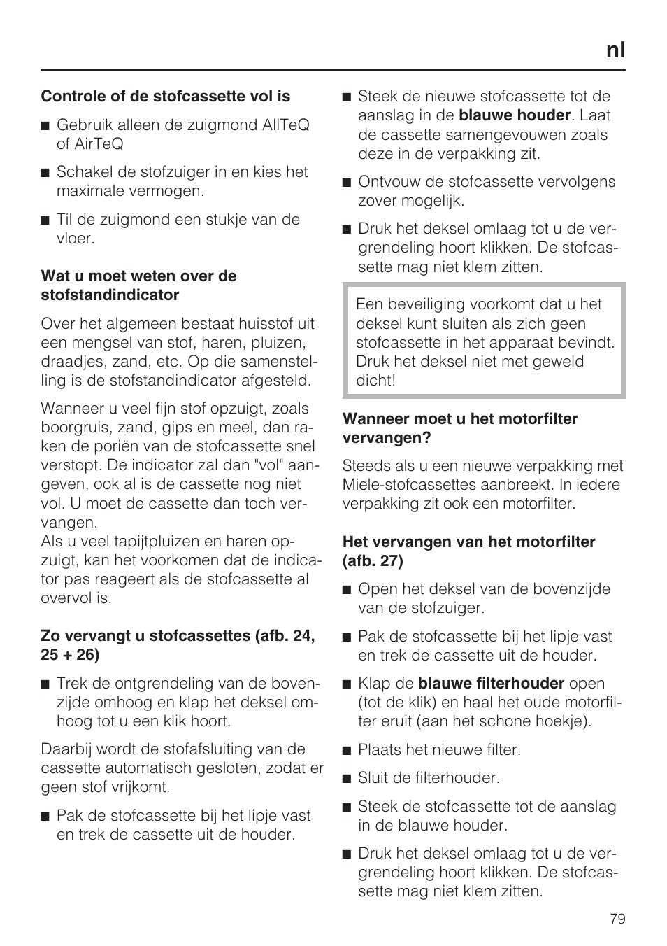 Miele S8 UniQ User Manual | Page 79 / 112