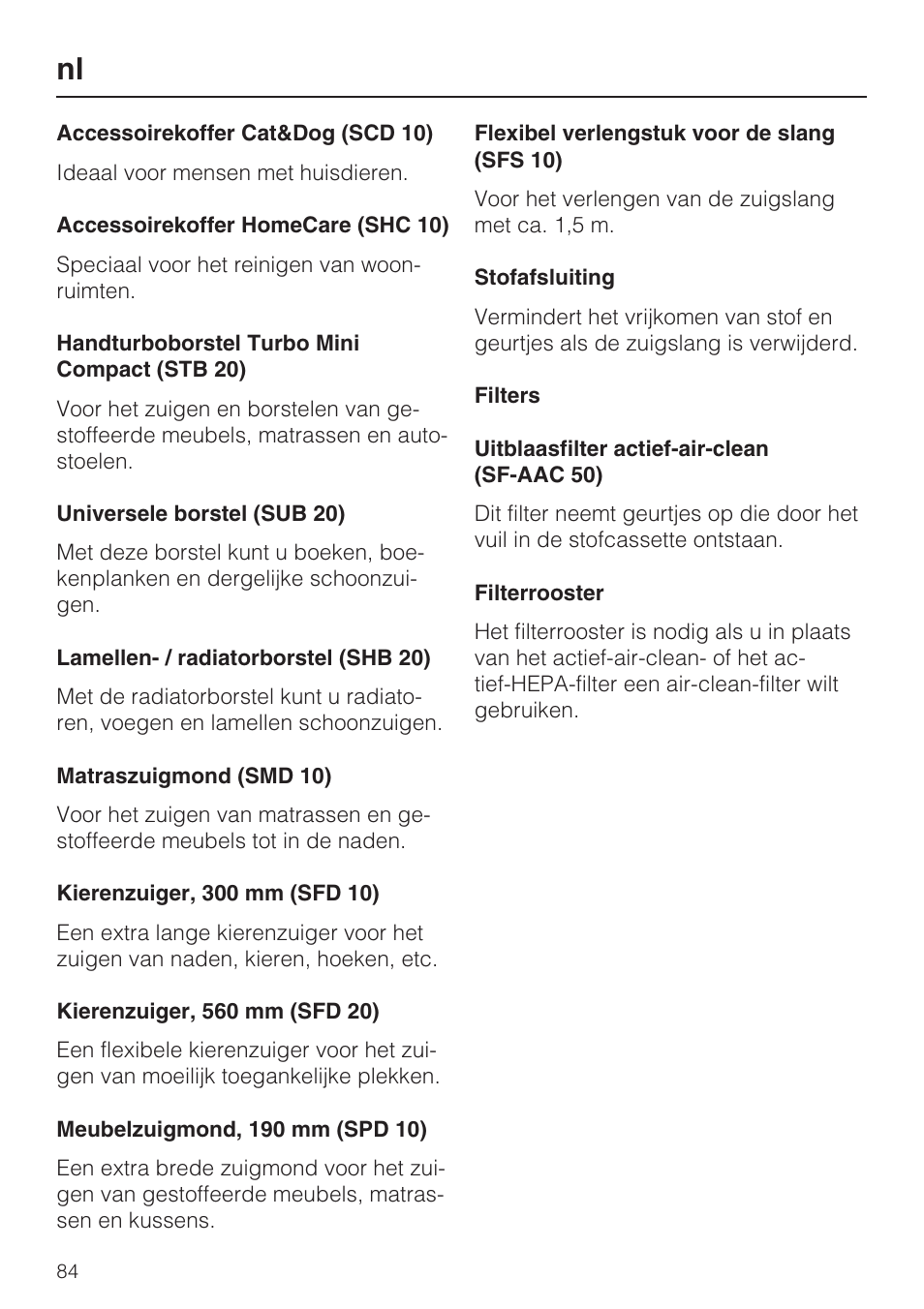 Miele S8 UniQ User Manual | Page 84 / 112