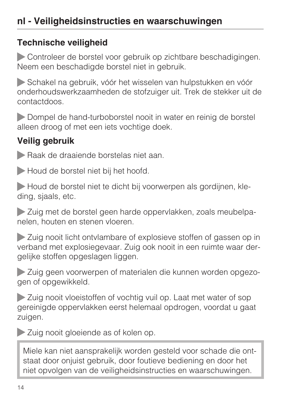 Miele S8 Haus & Co User Manual | Page 14 / 68