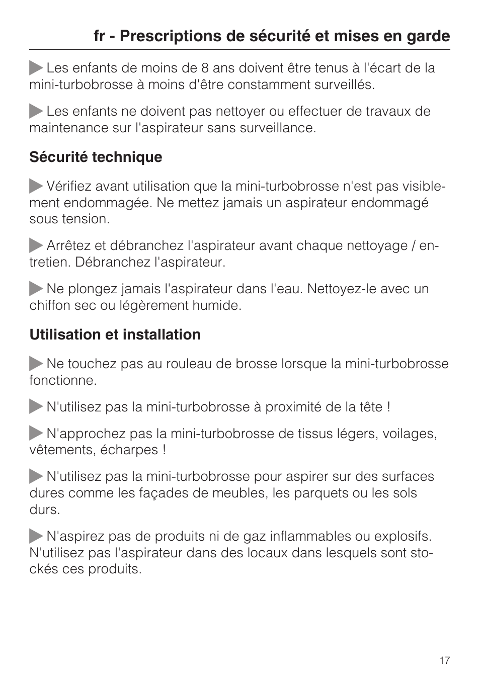 Miele S8 Haus & Co User Manual | Page 17 / 68