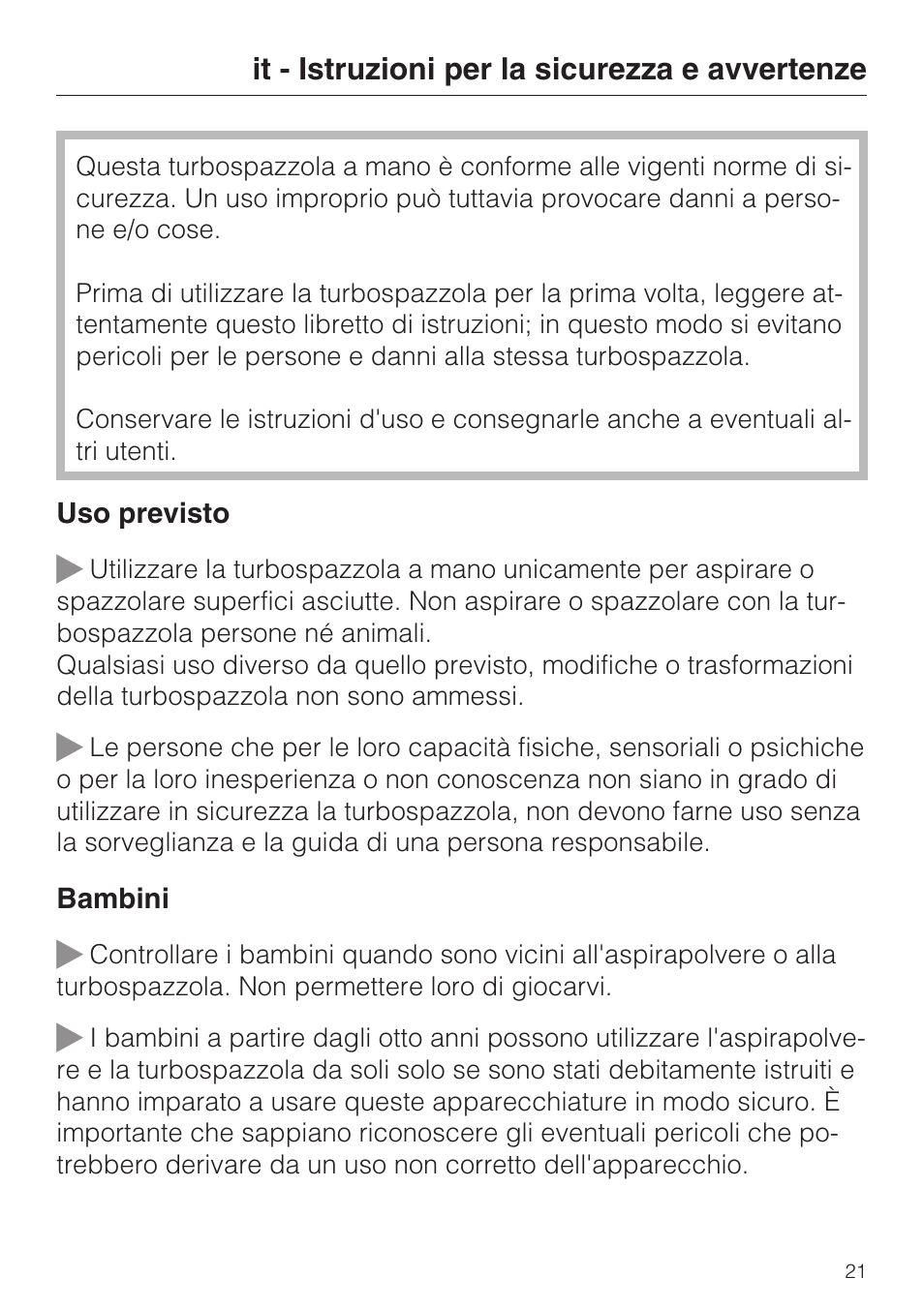 Miele S8 Haus & Co User Manual | Page 21 / 68