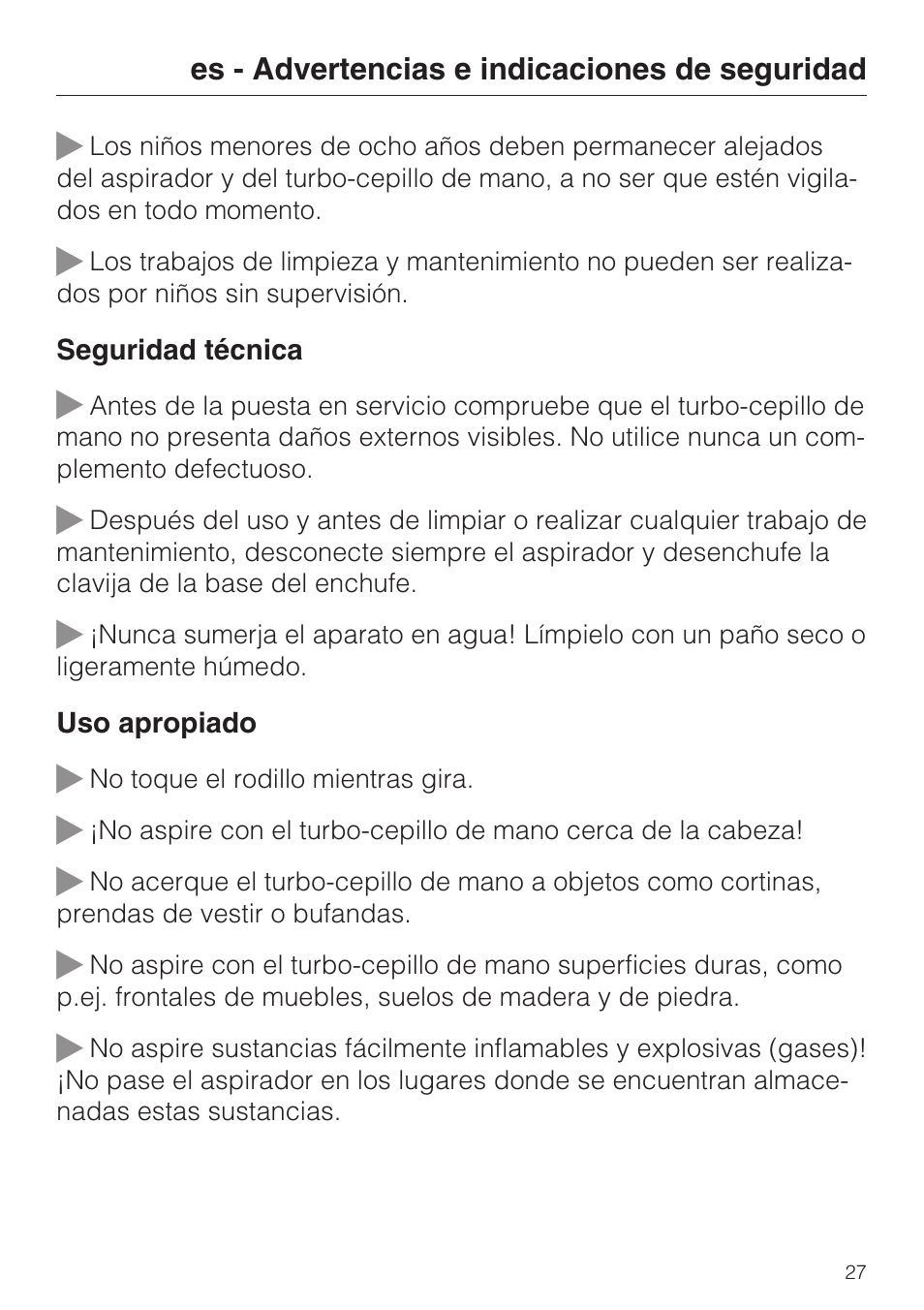 Miele S8 Haus & Co User Manual | Page 27 / 68