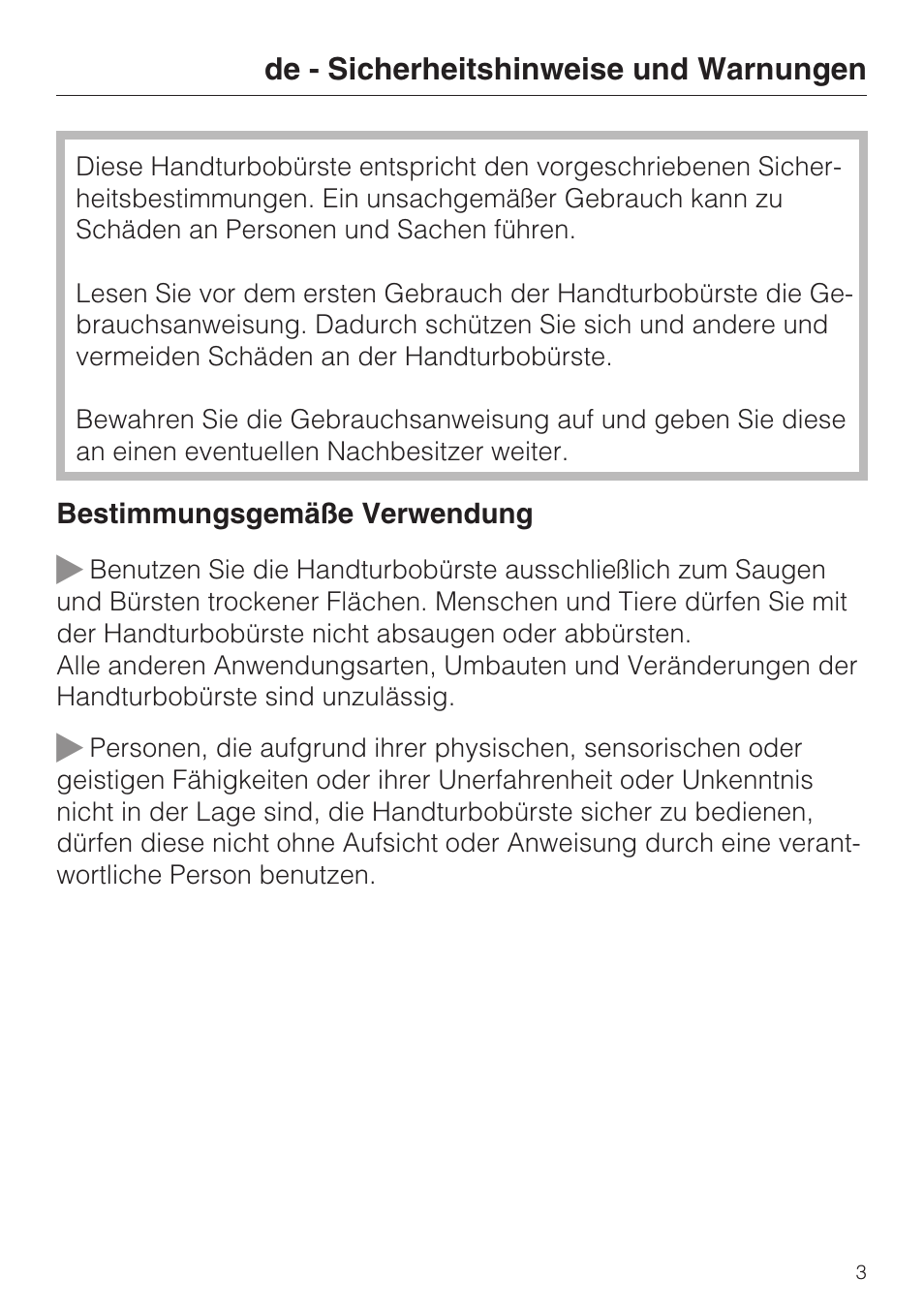 Miele S8 Haus & Co User Manual | Page 3 / 68
