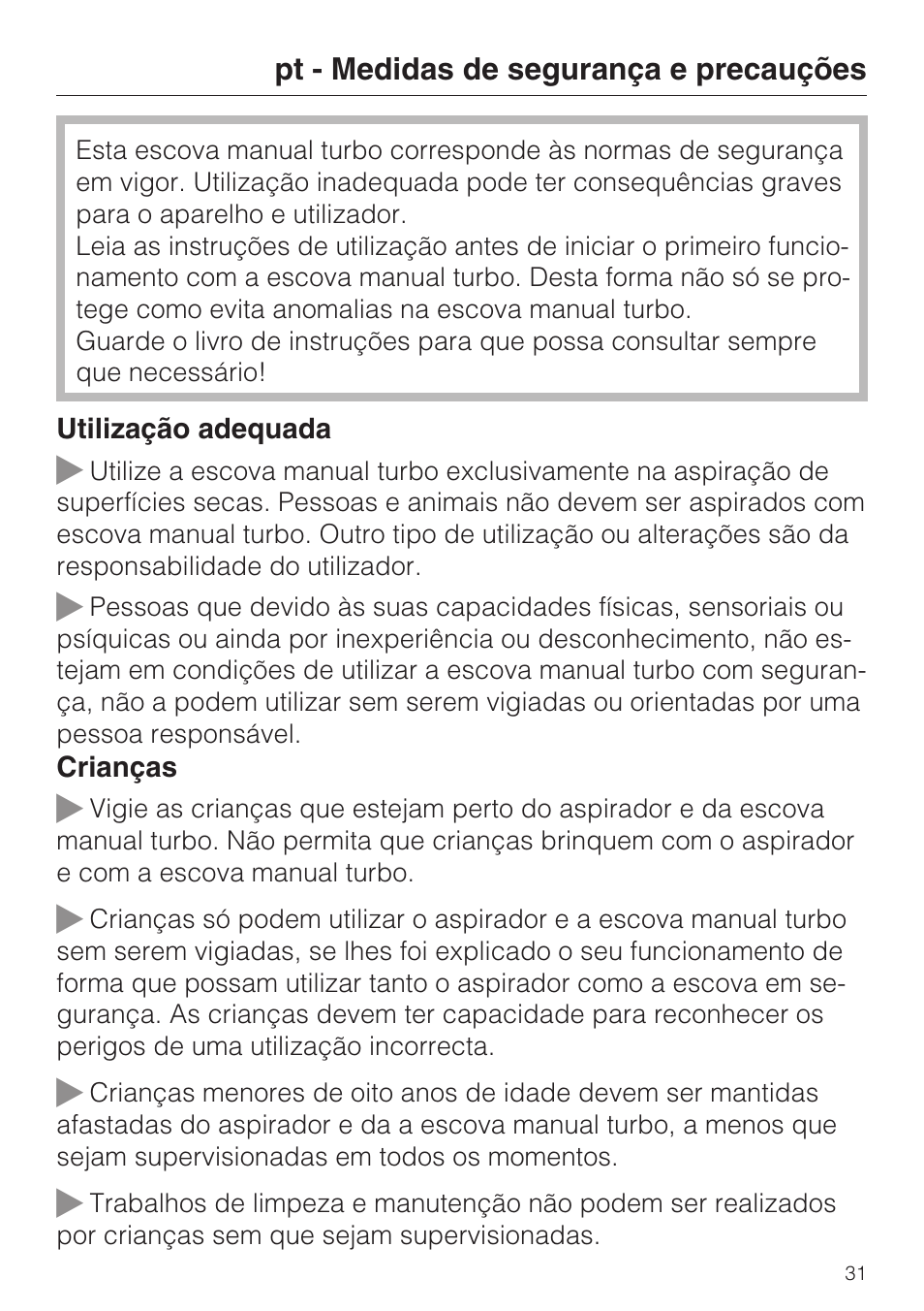 Miele S8 Haus & Co User Manual | Page 31 / 68