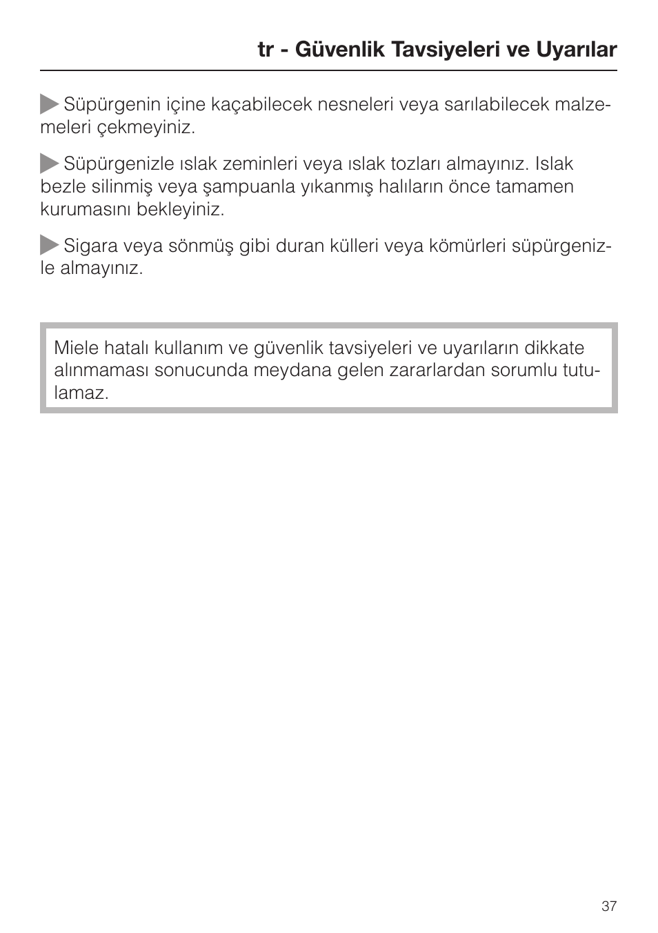 Miele S8 Haus & Co User Manual | Page 37 / 68