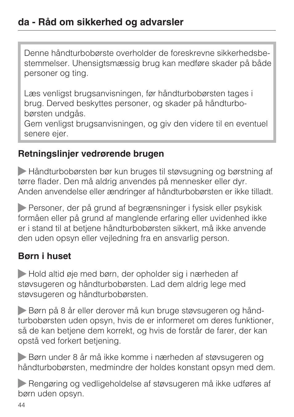 Miele S8 Haus & Co User Manual | Page 44 / 68