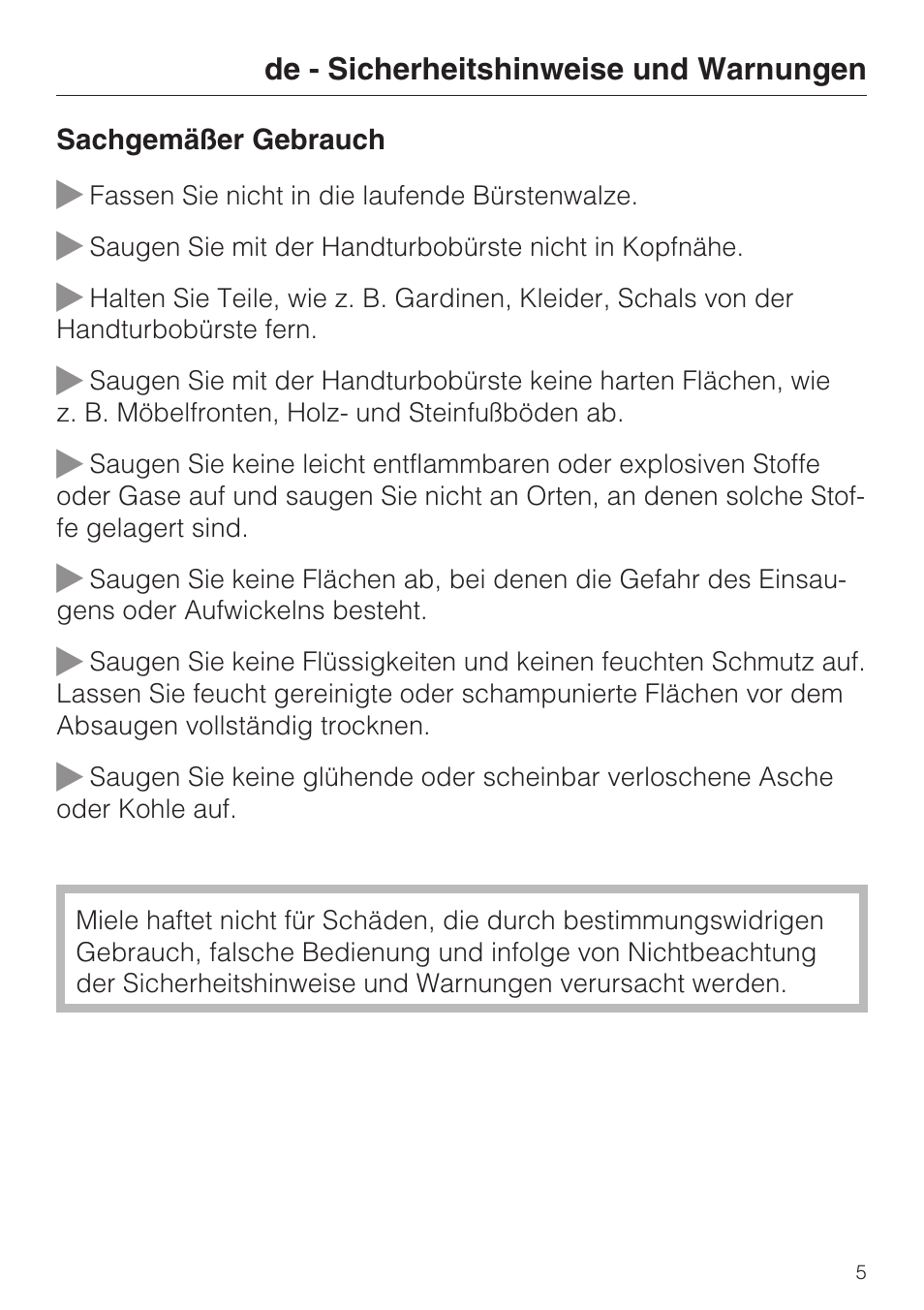 Miele S8 Haus & Co User Manual | Page 5 / 68