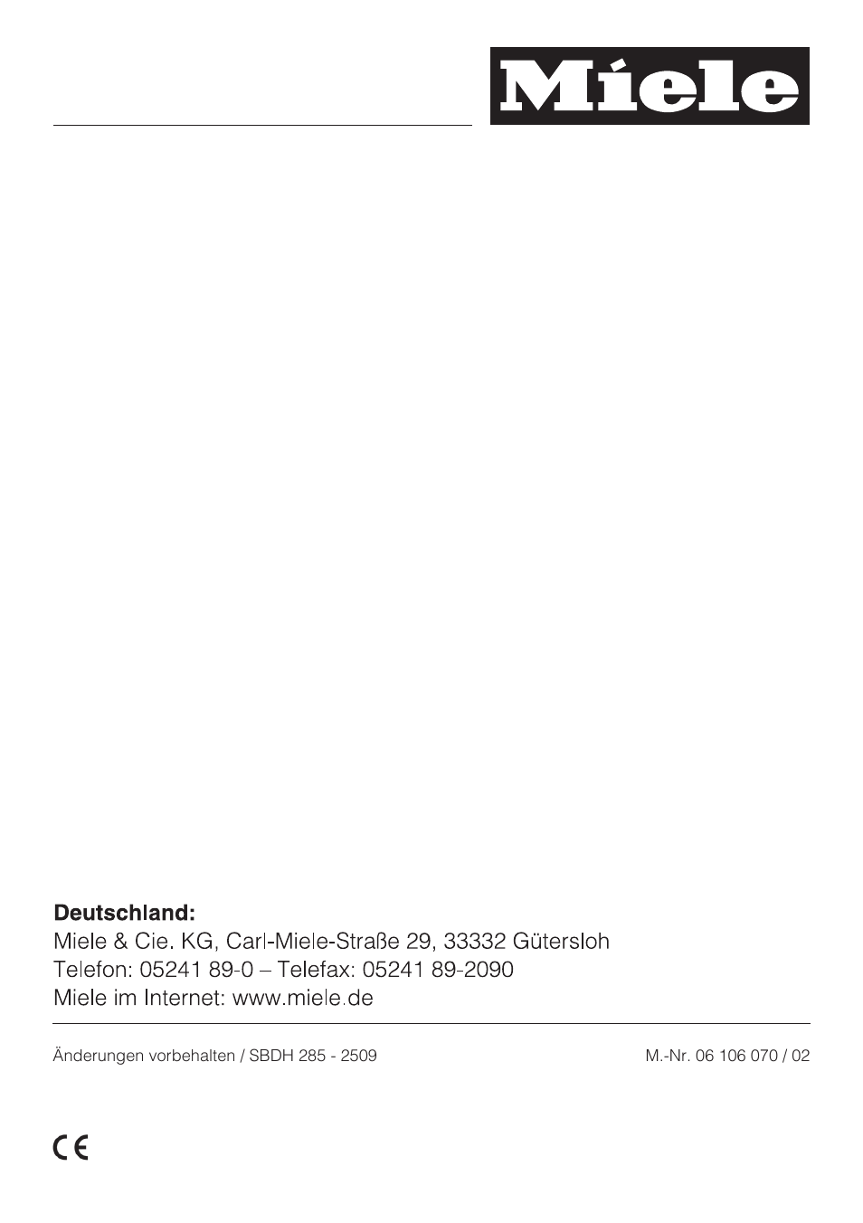 Miele S8 Medicair User Manual | Page 36 / 36