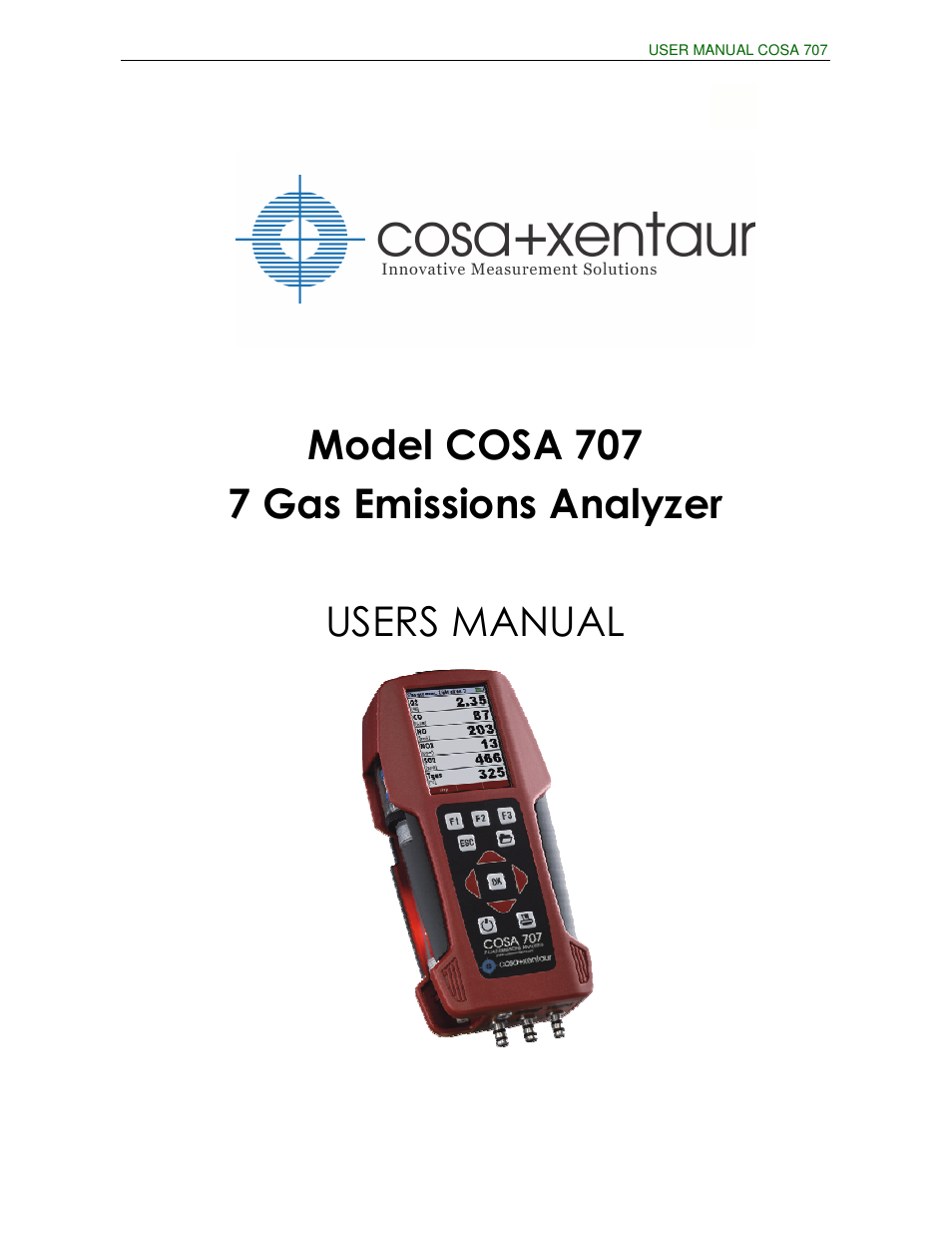 COSA Xentaur COSA 707 User Manual | 67 pages