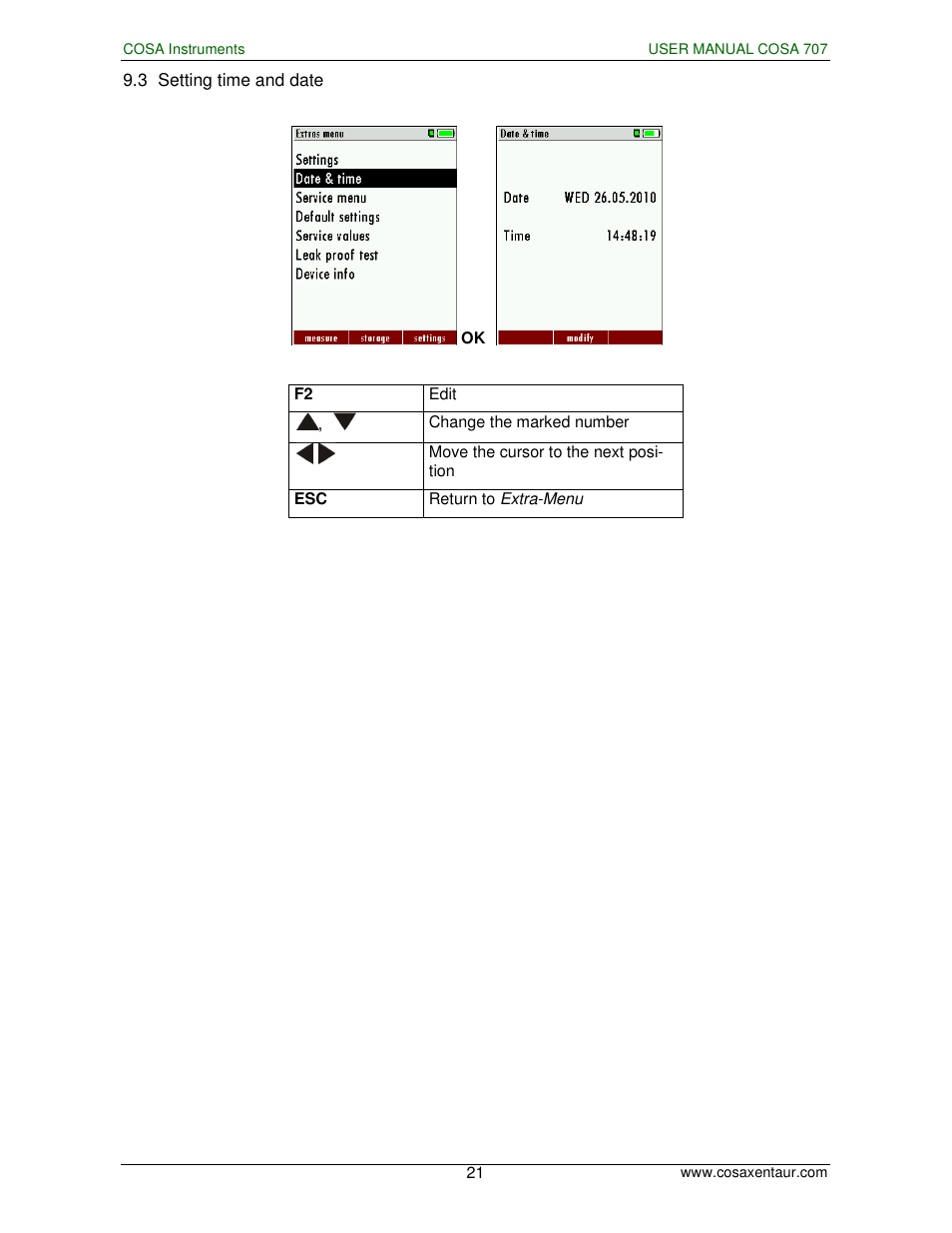 COSA Xentaur COSA 707 User Manual | Page 21 / 67