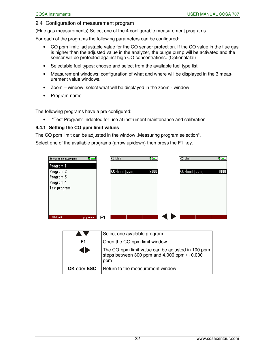 COSA Xentaur COSA 707 User Manual | Page 22 / 67