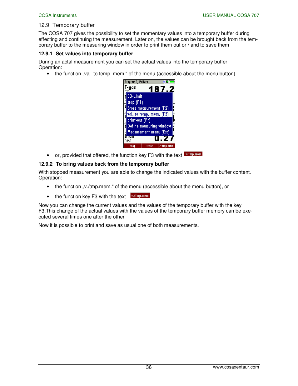 COSA Xentaur COSA 707 User Manual | Page 36 / 67