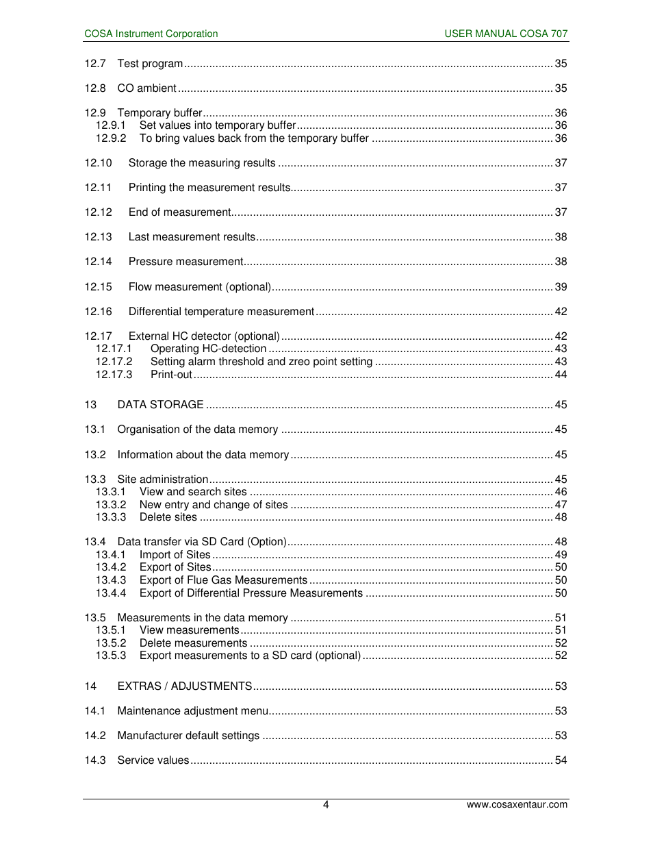 COSA Xentaur COSA 707 User Manual | Page 4 / 67