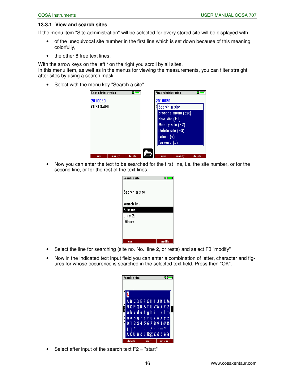 COSA Xentaur COSA 707 User Manual | Page 46 / 67