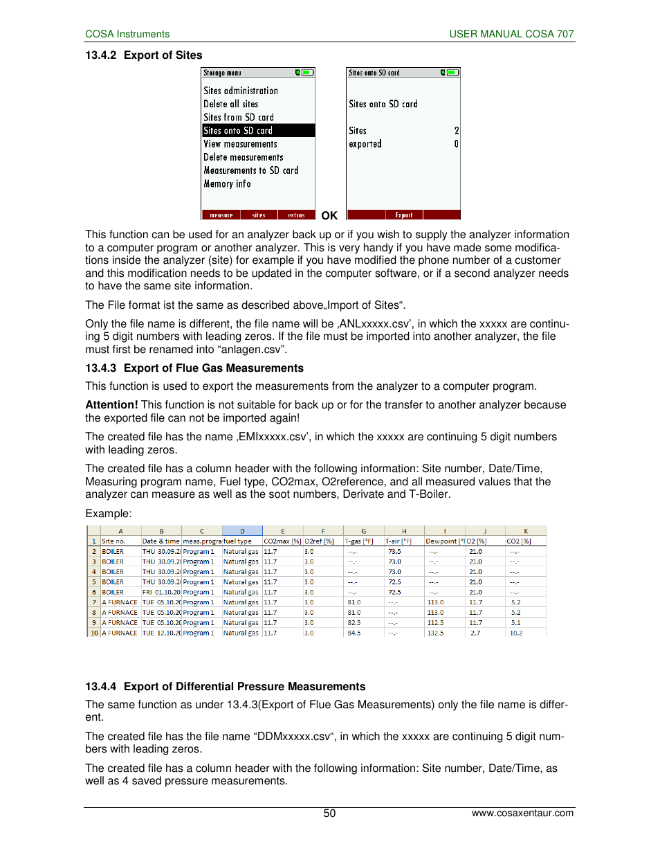 COSA Xentaur COSA 707 User Manual | Page 50 / 67