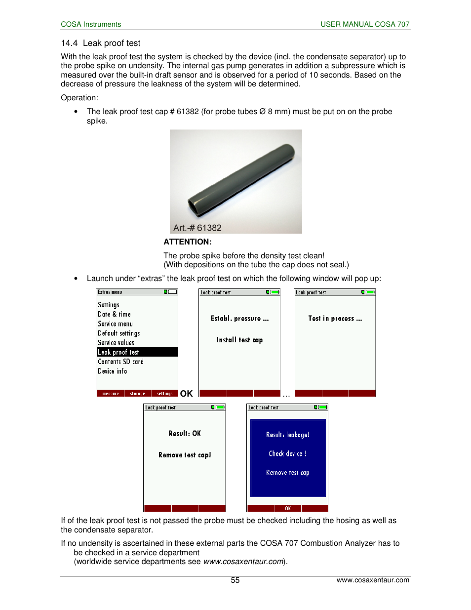 COSA Xentaur COSA 707 User Manual | Page 55 / 67